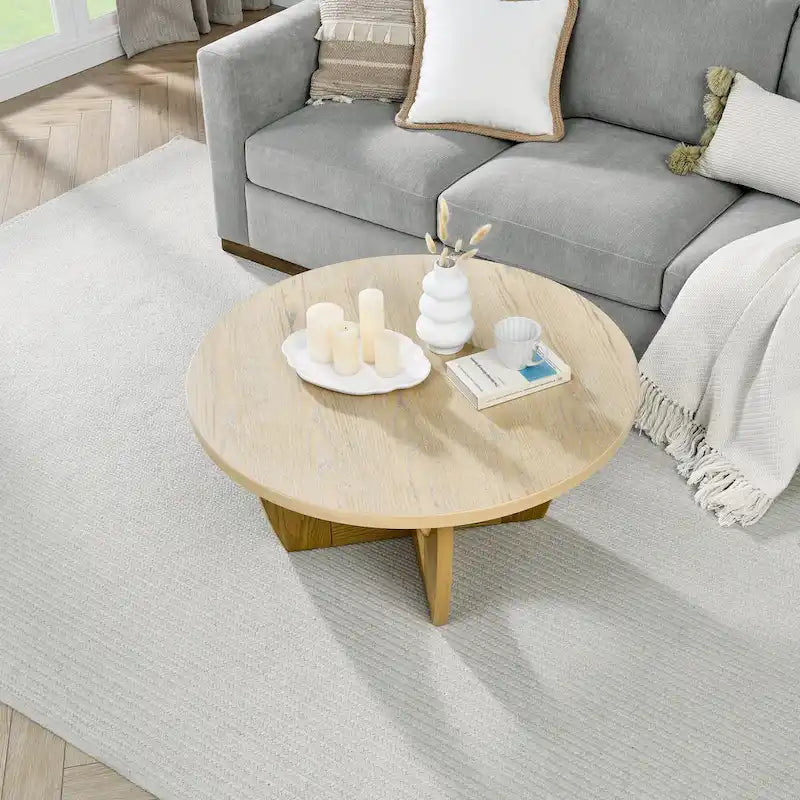 36 Wooden Round Coffee Table