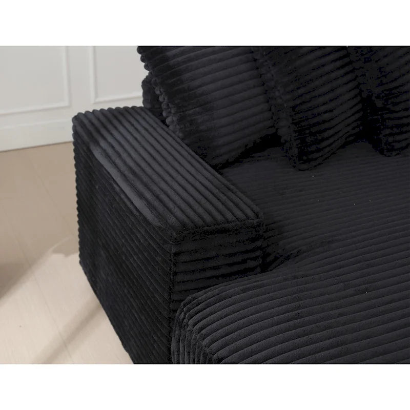 111 Corduroy L-Shaped Sectional Sofa with Oversized Left Chaise