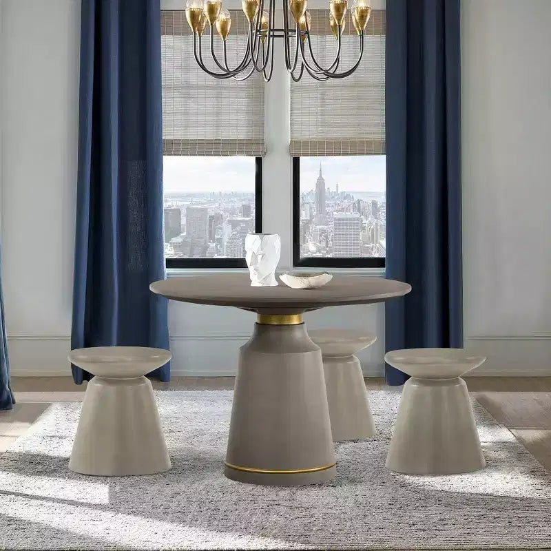Table d'appoint-tabouret en béton gris à accent d'extrémité