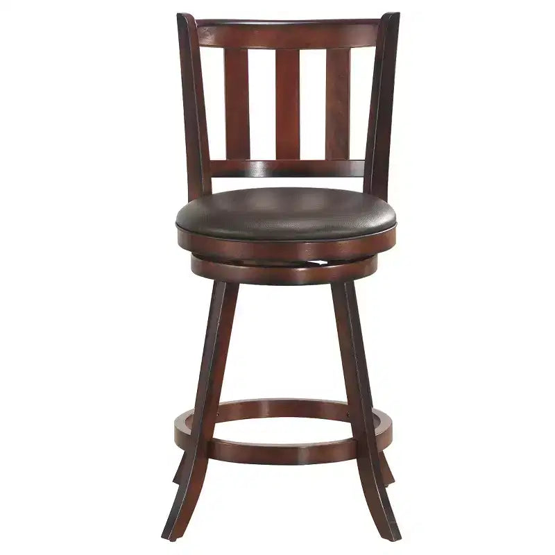 Tabouret de bar pivotant 25" en cuir, rembourré, pour cuisine, pub, bistrot, avec dossier haut