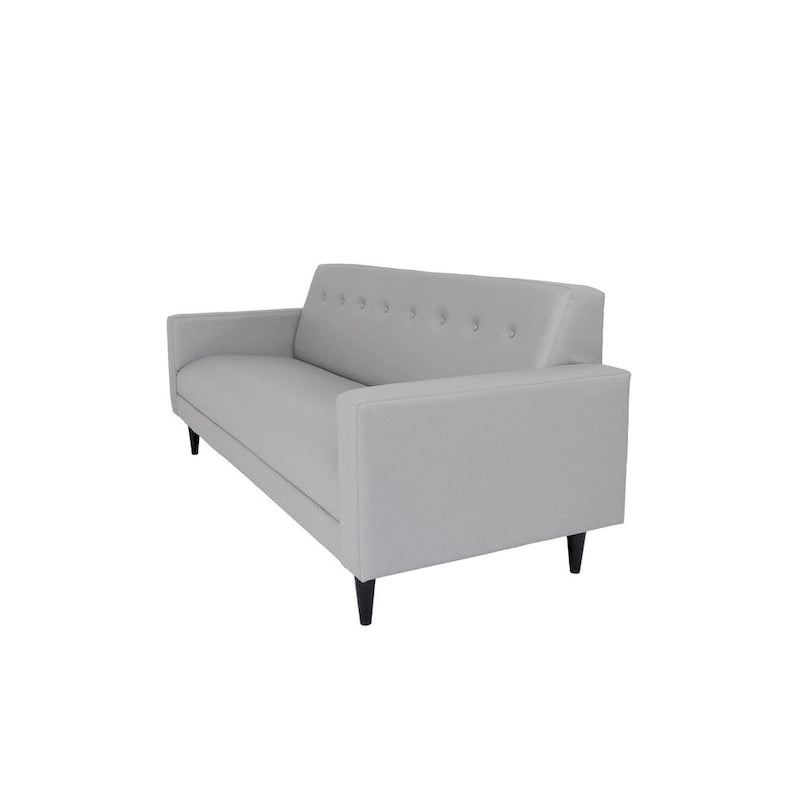 Coast to Coast Sofas Mid Century Modern 3 Seater Sofa Faux Leather Solid Wood Frame Upholstered