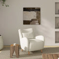 Lune 30 Boucle Faux Sherpa Curved Arm Accent Chair