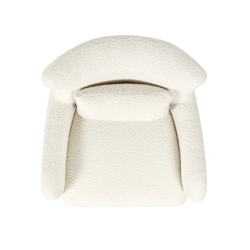 Lune 30 Boucle Faux Sherpa Curved Arm Accent Chair