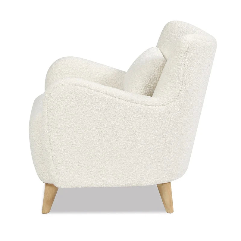 Lune 30 Boucle Faux Sherpa Curved Arm Accent Chair