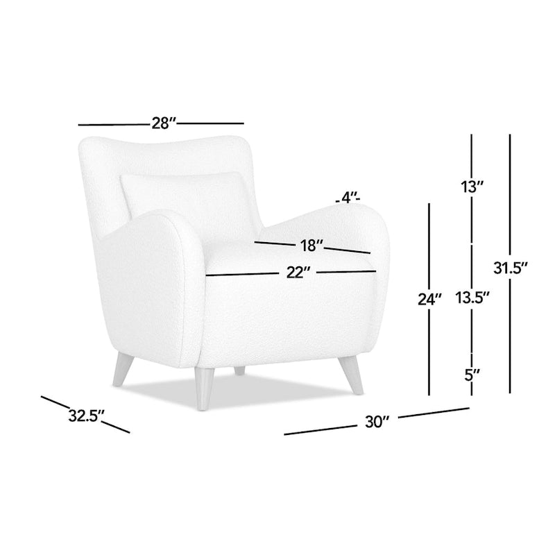 Lune 30 Boucle Faux Sherpa Curved Arm Accent Chair