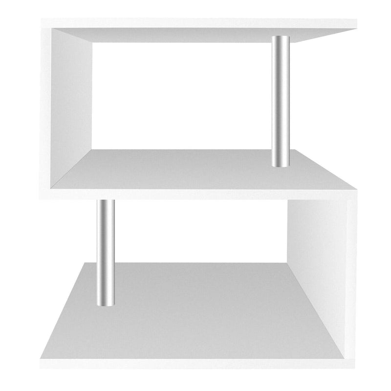 3 Tier S-Shaped End Table Coffee Table with Storage Shelf - 20.7H x 17.3W x 14.9D