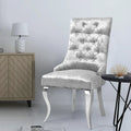 1x Tufted Velvet Dining Side Chair Wingback Upholstery Lion Knocker - 22x22x42 inch