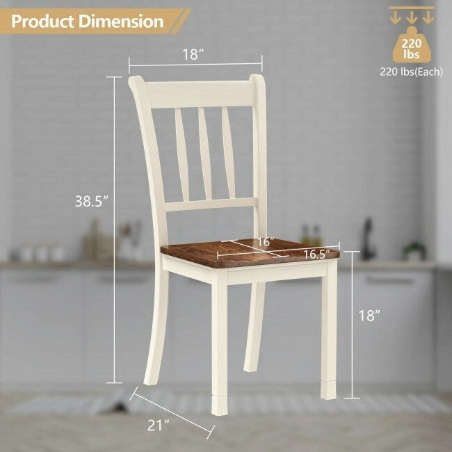 2 Pieces Solid Whitesburg Spindle Back Wood Dining Chairs - 18 x 21 x 38.5( L x D x H )