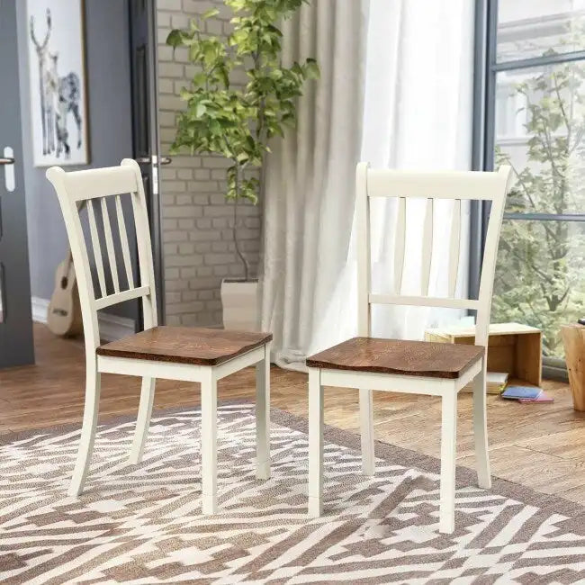 2 Pieces Solid Whitesburg Spindle Back Wood Dining Chairs - 18 x 21 x 38.5( L x D x H )
