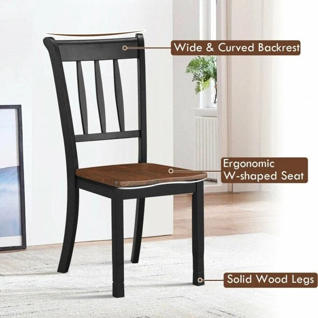 2 Pieces Solid Whitesburg Spindle Back Wood Dining Chairs - 18 x 21 x 38.5( L x D x H )