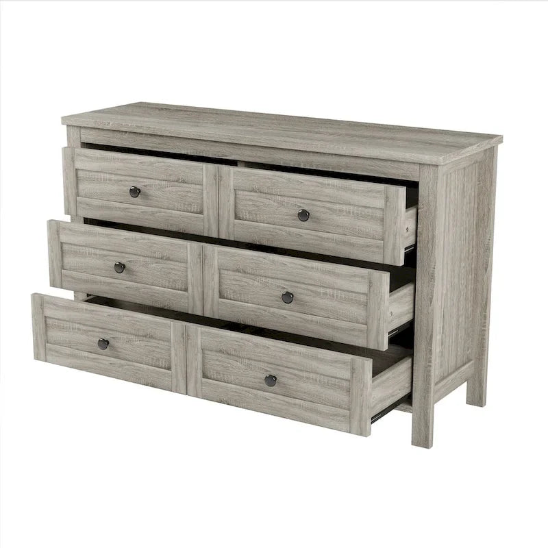 3-Pieces Bedroom Sets Farmhouse Platform Bed with Nightstand and Dresser