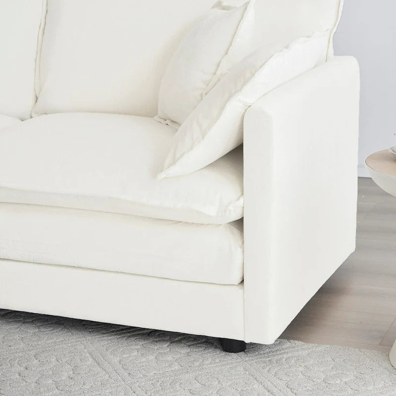 3-Piece Sofa Set Oversized Sofa Comfy Chenille Deep Seat Sofa Couch with 2 Loveseat and 3 Seater Sofa