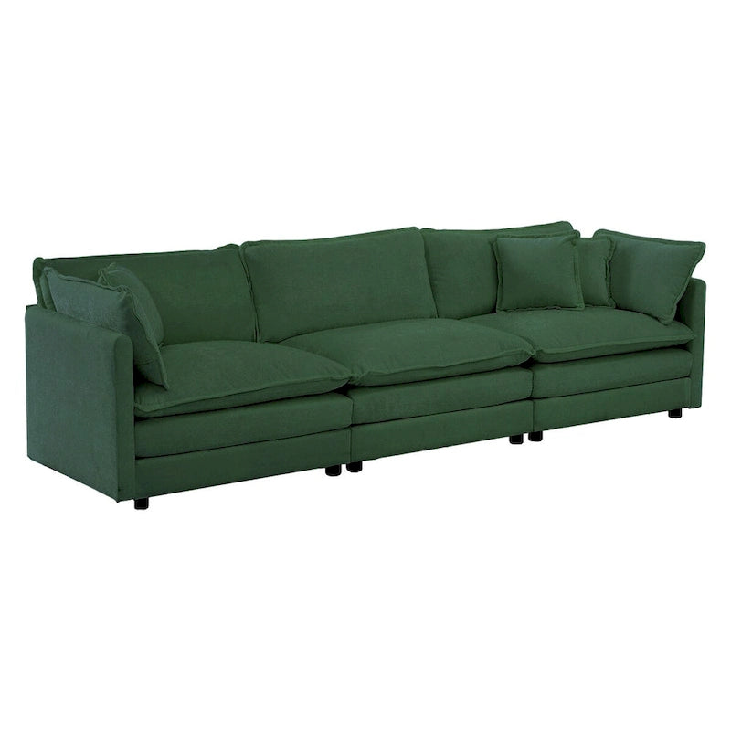 3-Piece Sofa Set Oversized Sofa Comfy Chenille Deep Seat Sofa Couch with 2 Loveseat and 3 Seater Sofa