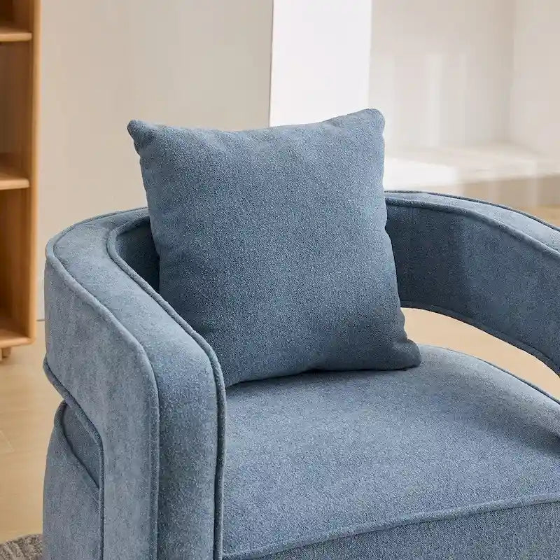 29.1W Swivel Accent Open Back Chair With Weathered Base
